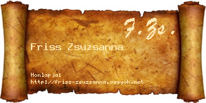 Friss Zsuzsanna névjegykártya